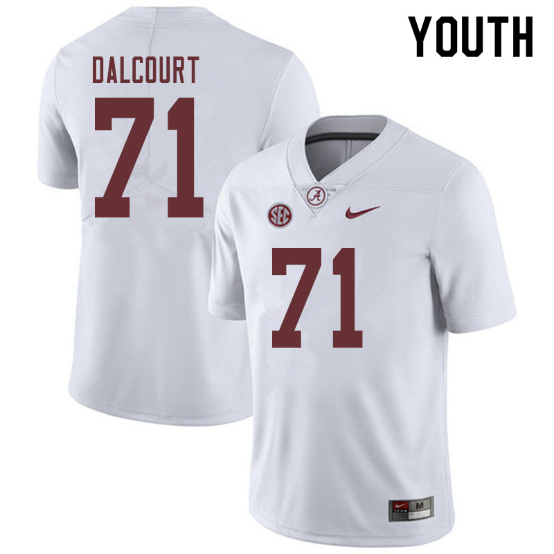 Youth #71 Darrian Dalcourt Alabama Crimson Tide College Football Jerseys Sale-White